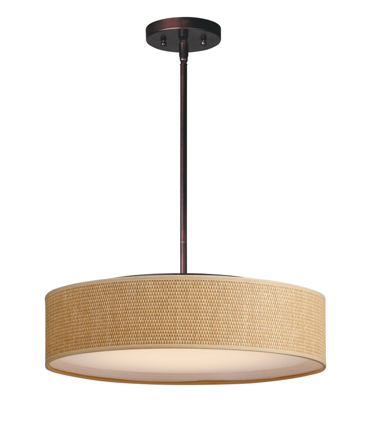 Prime LED Pendant Grass Cloth / Oil Rubbed Bronze