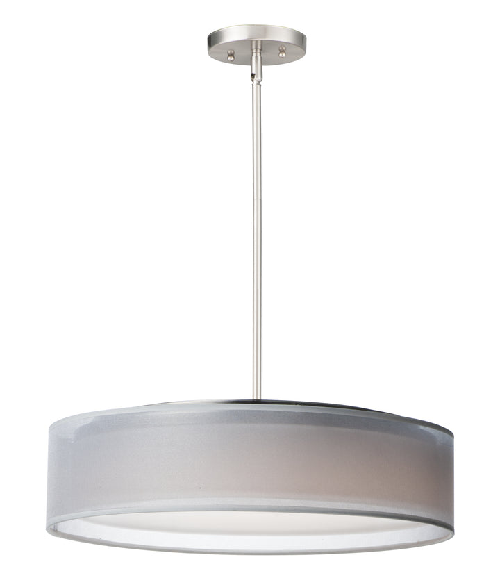 Prime LED Pendant White Organza / Satin Nickel
