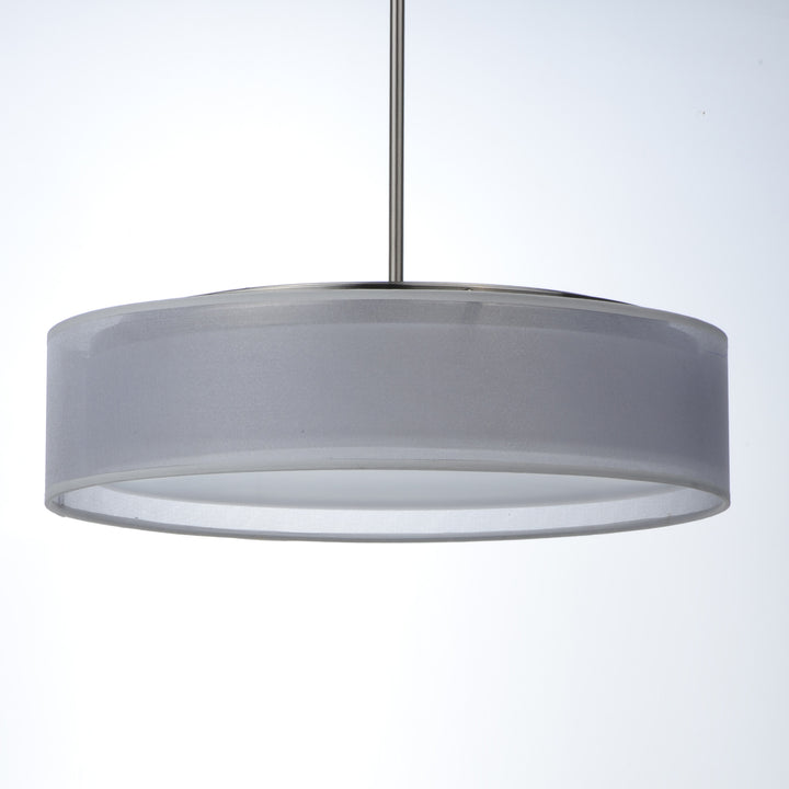 Prime LED Pendant White Organza / Satin Nickel alternate view