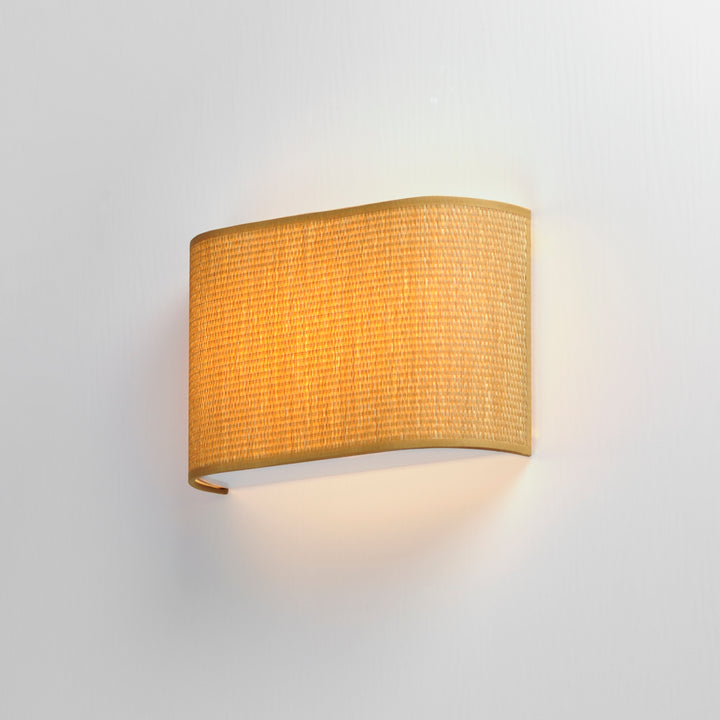 Prime 13" Wide LED Sconce Grass Cloth alternate view