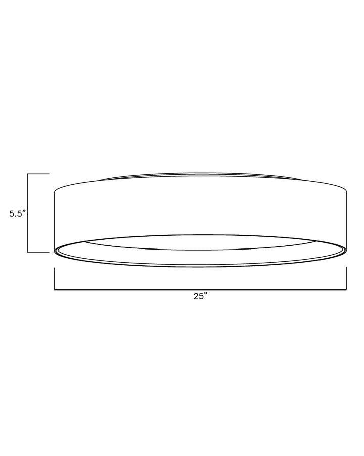 Prime Acoustic LED Flush Mount 120-277V dimensions diagram