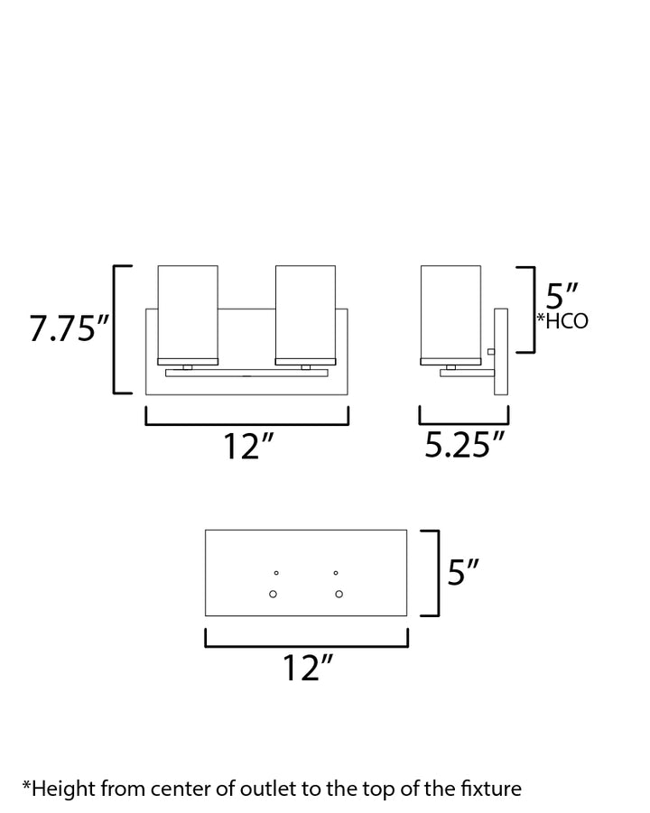 Lateral Bath Vanity dimensions diagram