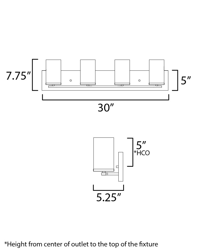 Lateral Bath Vanity dimensions diagram