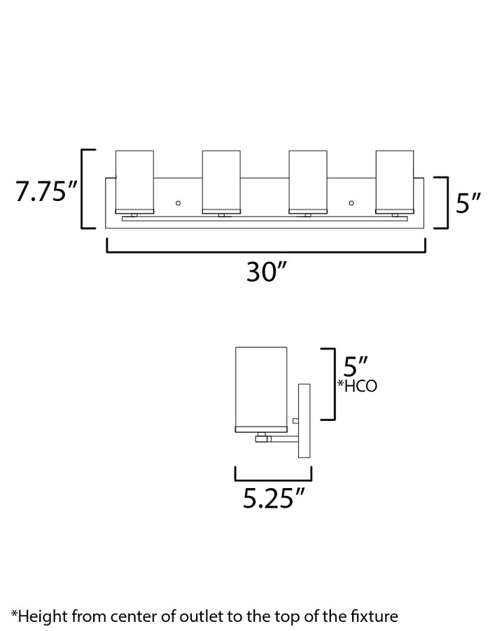 Lateral Bath Vanity dimensions diagram