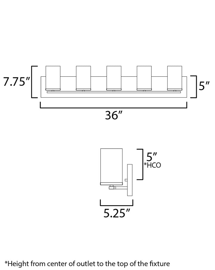 Lateral Bath Vanity dimensions diagram