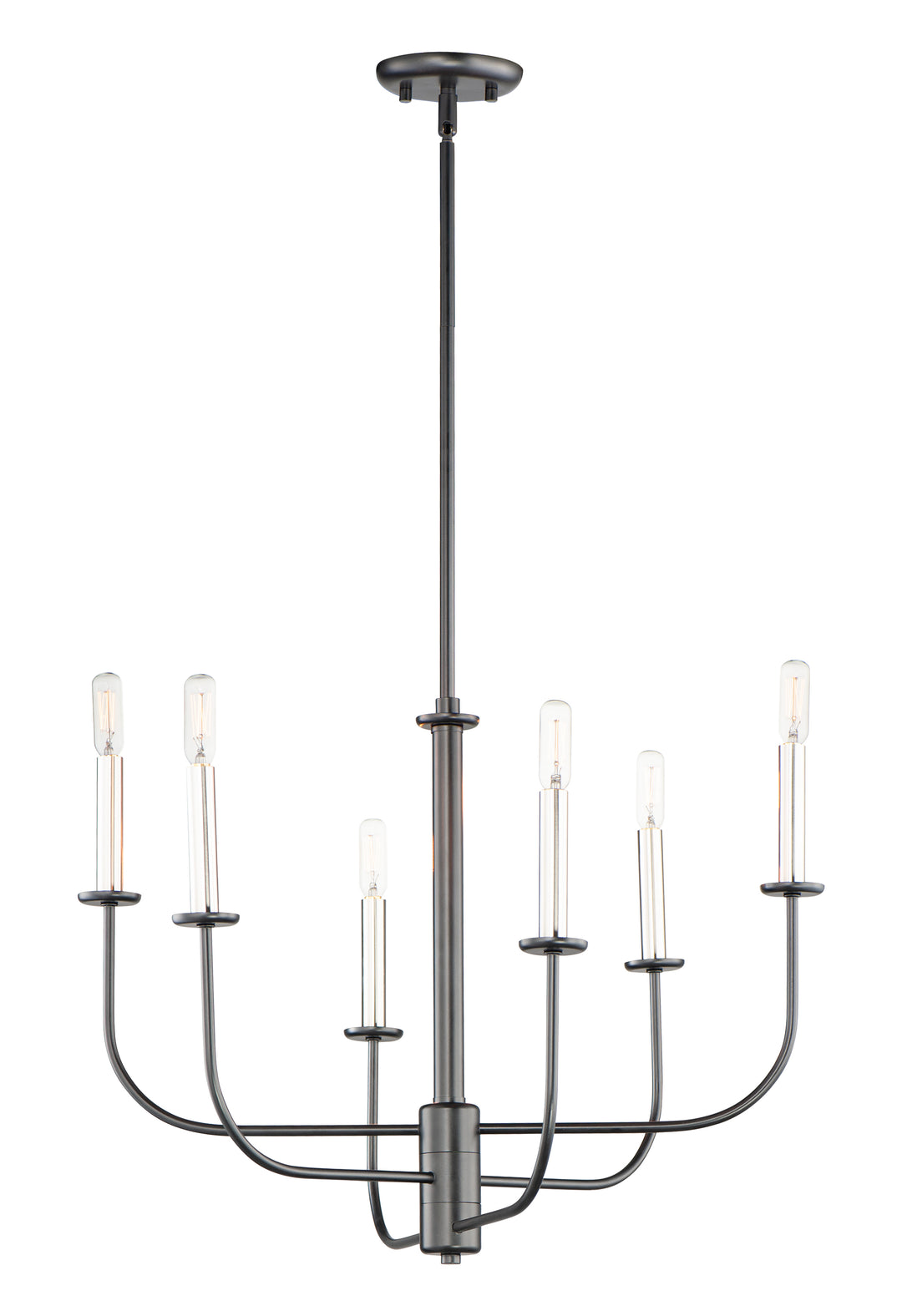 Wesley 6-Light Chandelier Black / Satin Nickel