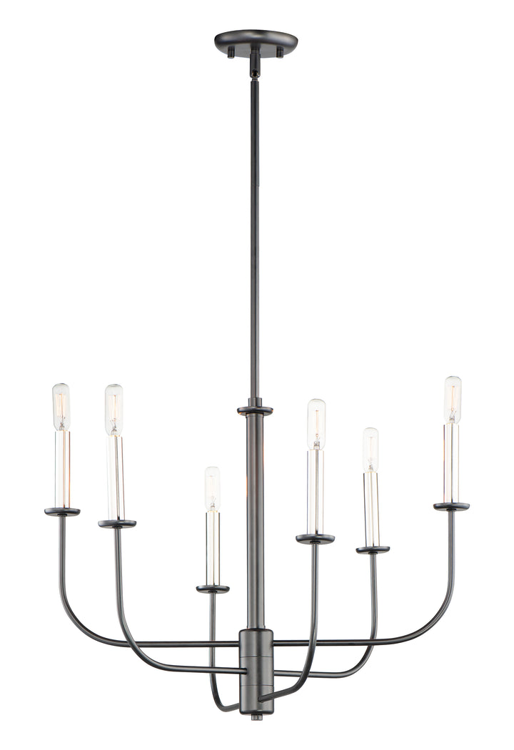 Wesley 6-Light Chandelier Black / Satin Nickel