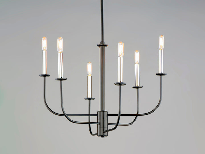 Wesley 6-Light Chandelier Black / Satin Nickel alternate view