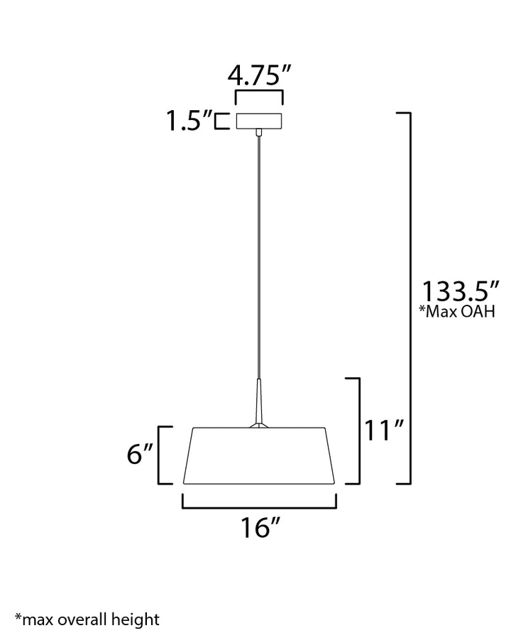 Paramount LED Pendant dimensions diagram