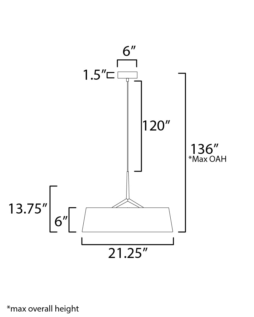Paramount LED Pendant dimensions diagram