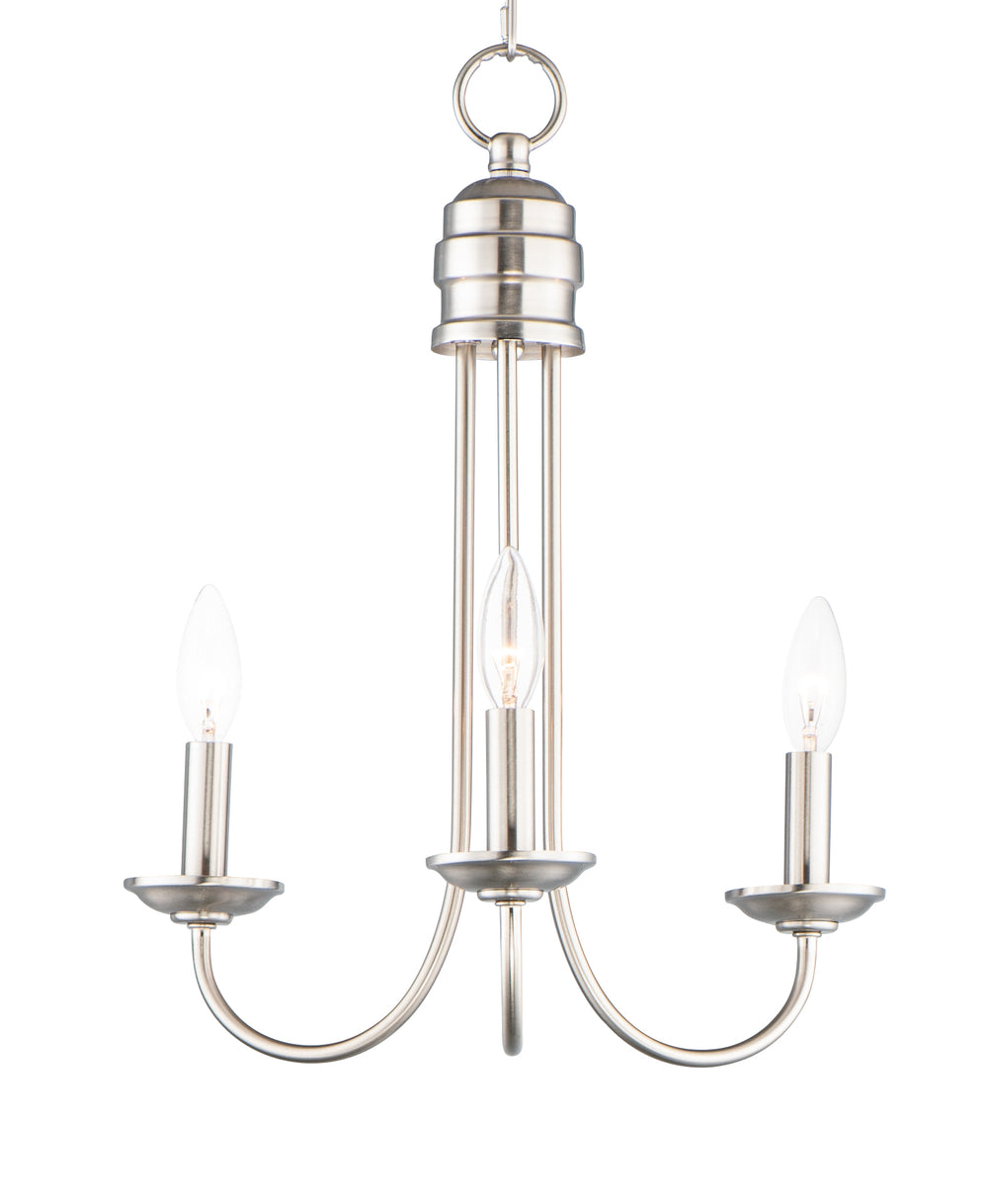 Logan Candle Chandelier Satin Nickel