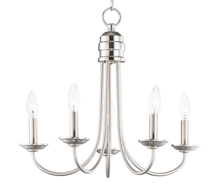 Logan Candle Chandelier Satin Nickel