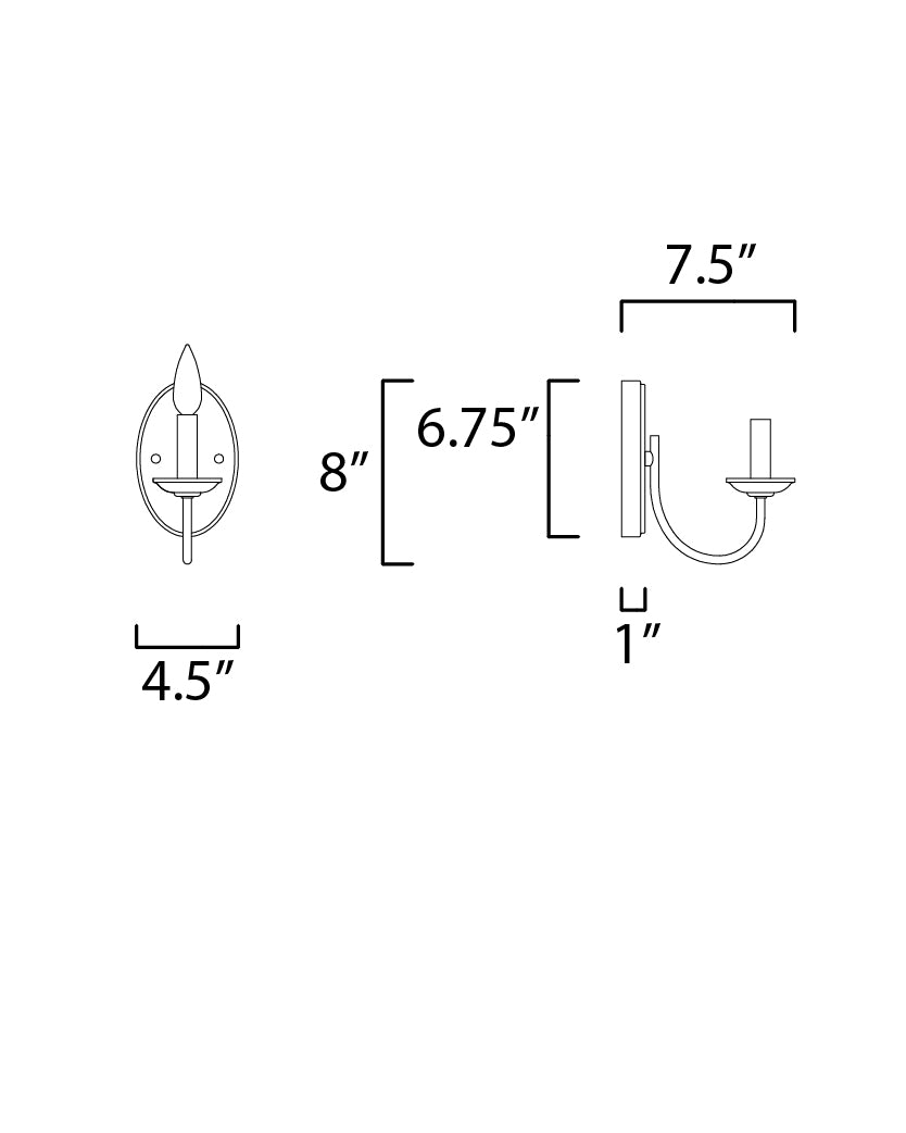 Logan 1-Light Wall Sconce dimensions diagram