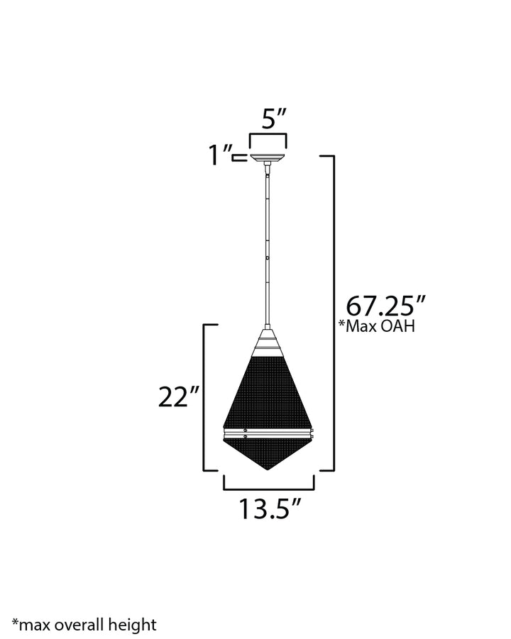 Hargreaves 1-Light Pendant dimensions diagram