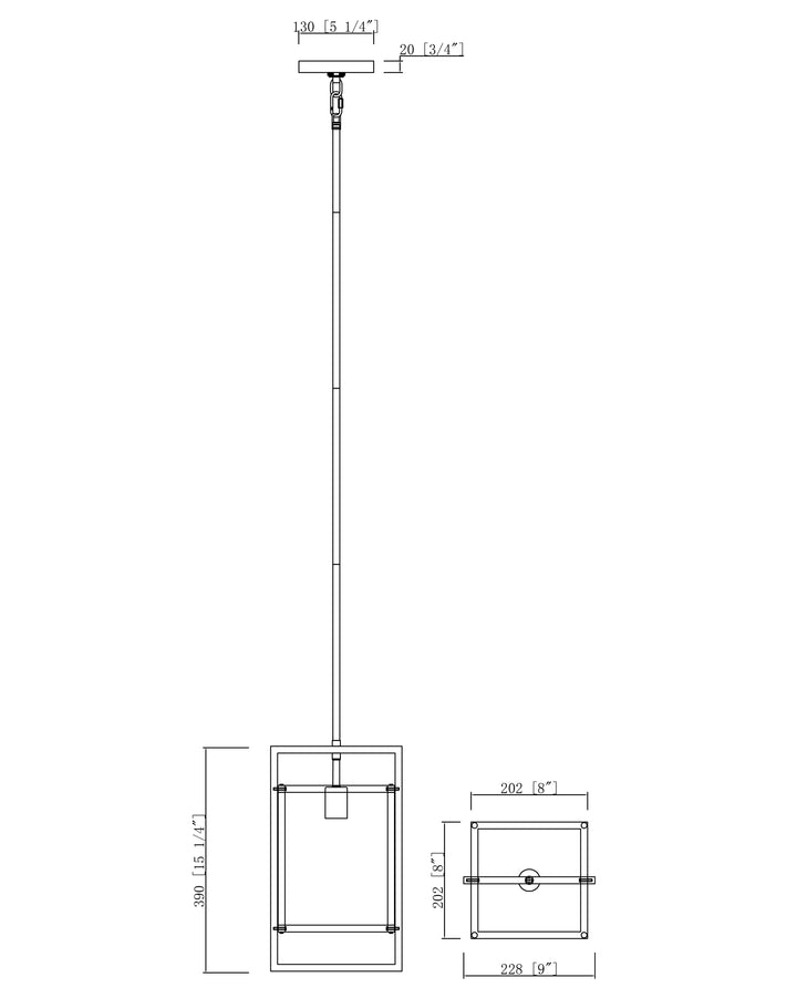 Gridline Single Pendant dimensions diagram