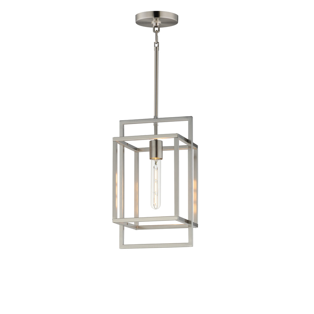 Gridline Single Pendant Satin Nickel