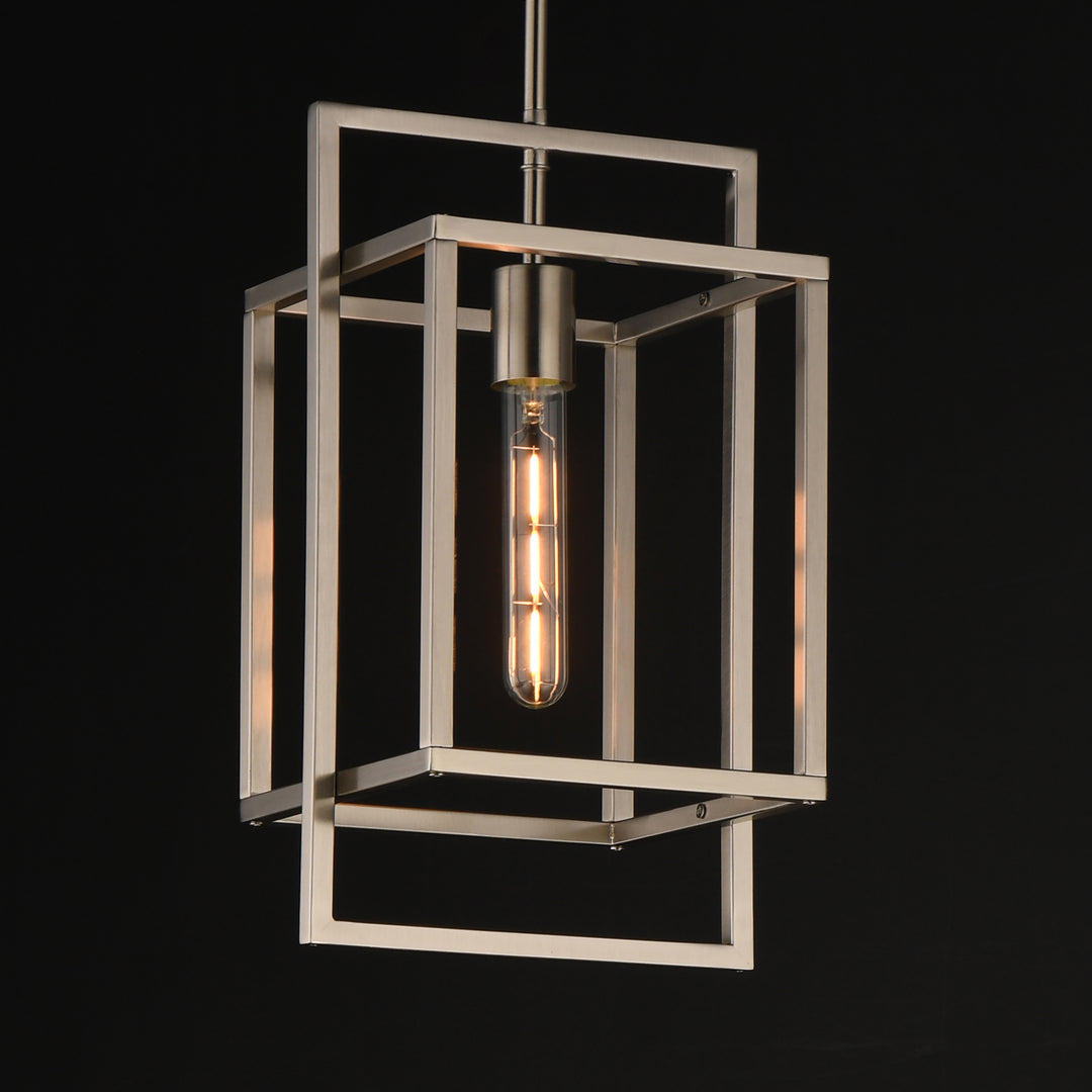 Gridline Single Pendant Satin Nickel alternate view