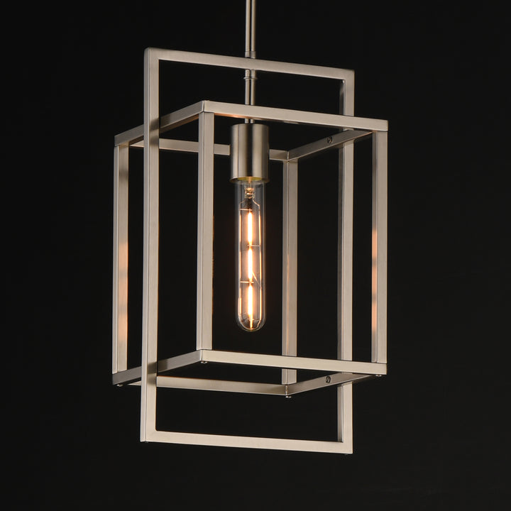 Gridline Single Pendant Satin Nickel alternate view
