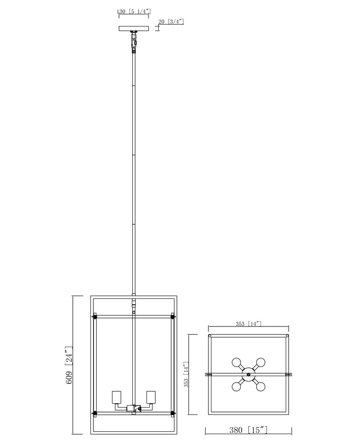 Gridline Large Pendant dimensions diagram