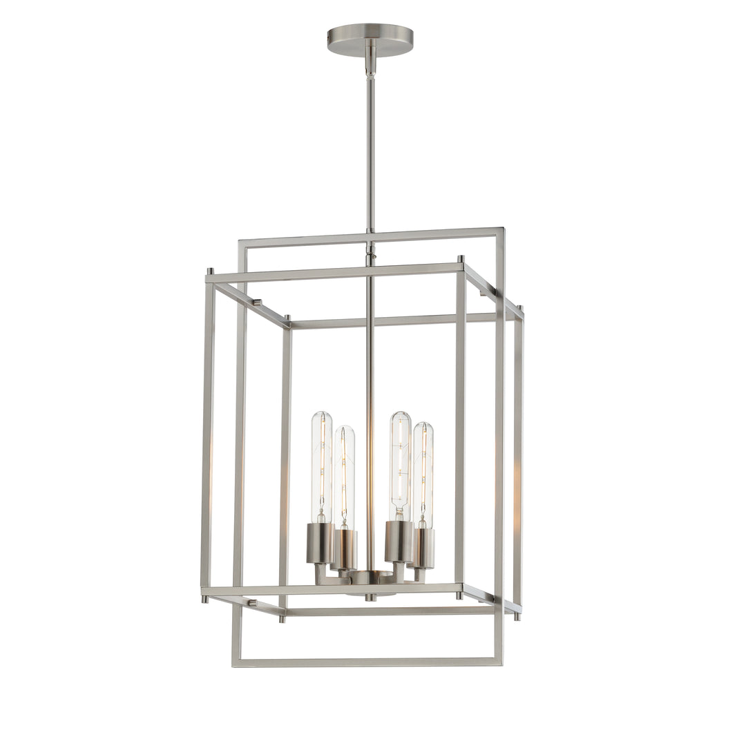 Gridline Large Pendant Satin Nickel
