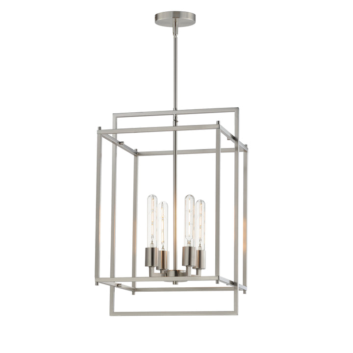 Gridline Large Pendant Satin Nickel