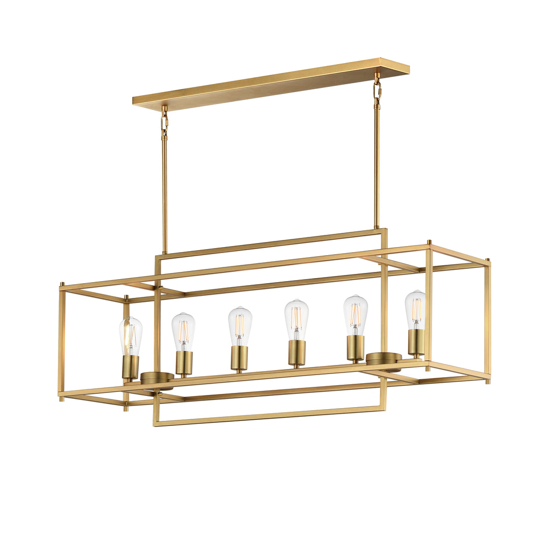 Gridline Linear Pendant Natural Aged Brass
