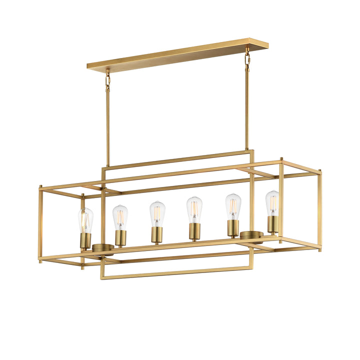 Gridline Linear Pendant Natural Aged Brass