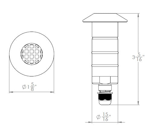 1" Inground Recessed Round Louver