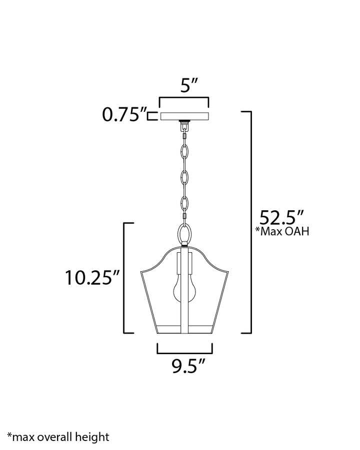 Arden Single Pendant / Semi Flush dimensions diagram