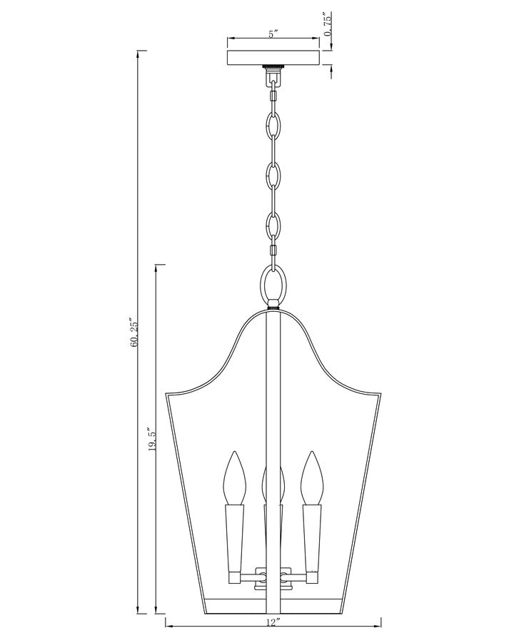 Arden Pendant dimensions diagram