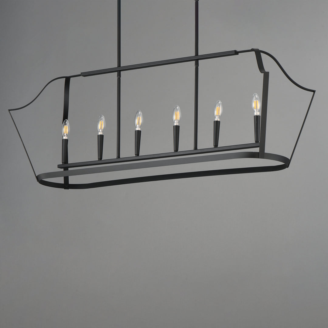 Arden 6-Light Linear Pendant Black alternate view