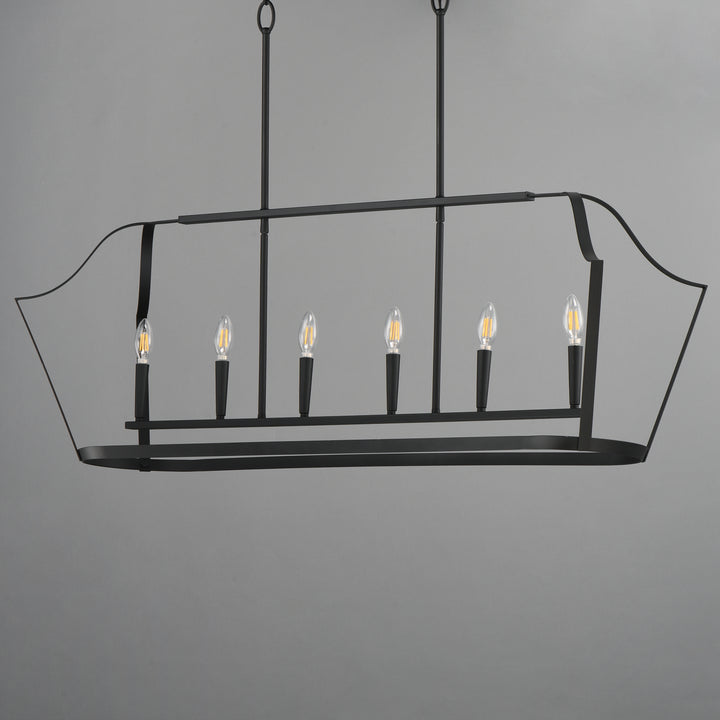 Arden 6-Light Linear Pendant Black alternate view