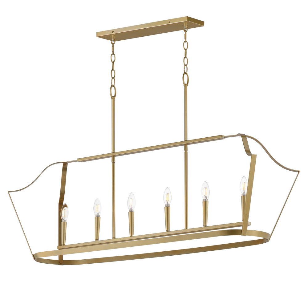 Arden 6-Light Linear Pendant Natural Aged Brass
