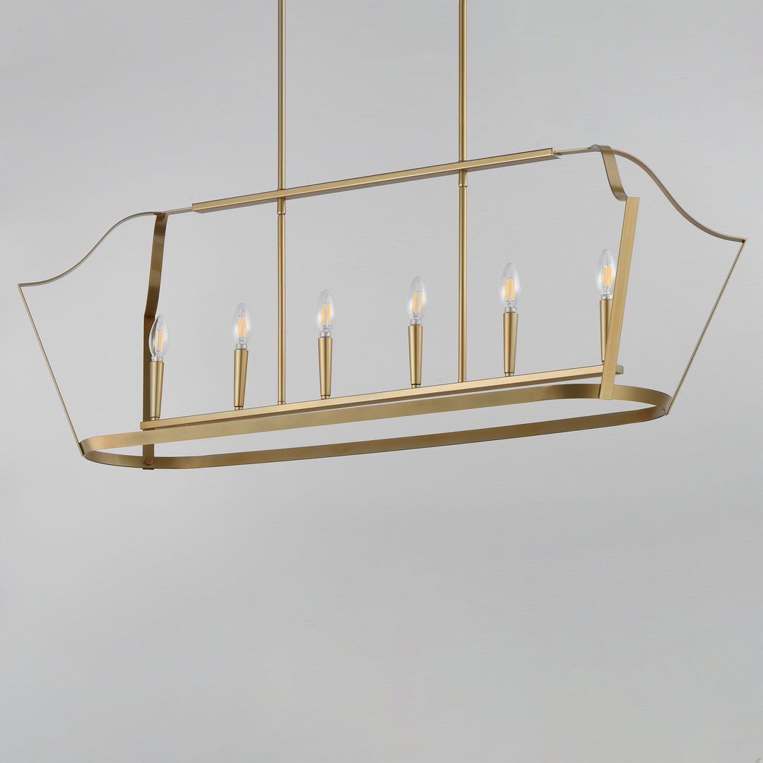 Arden 6-Light Linear Pendant Natural Aged Brass alternate view