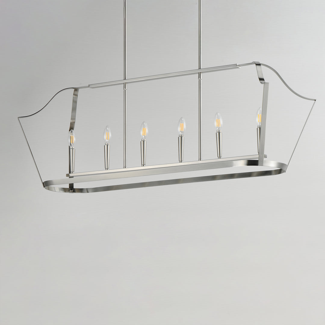 Arden 6-Light Linear Pendant Satin Nickel alternate view