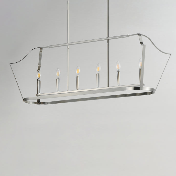 Arden 6-Light Linear Pendant Satin Nickel alternate view