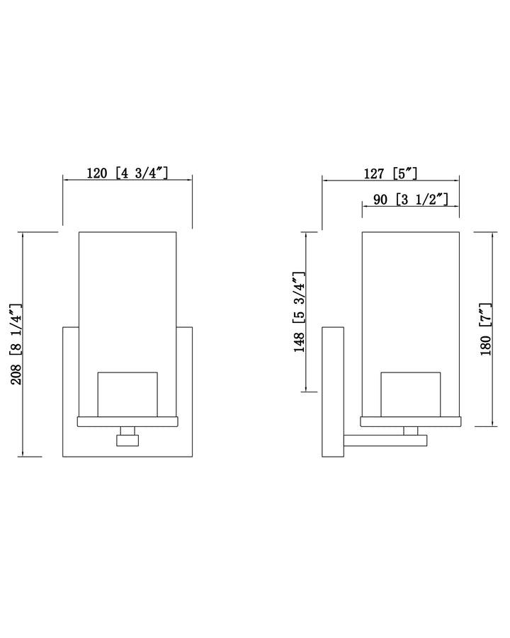 Livingston Sconce dimensions diagram