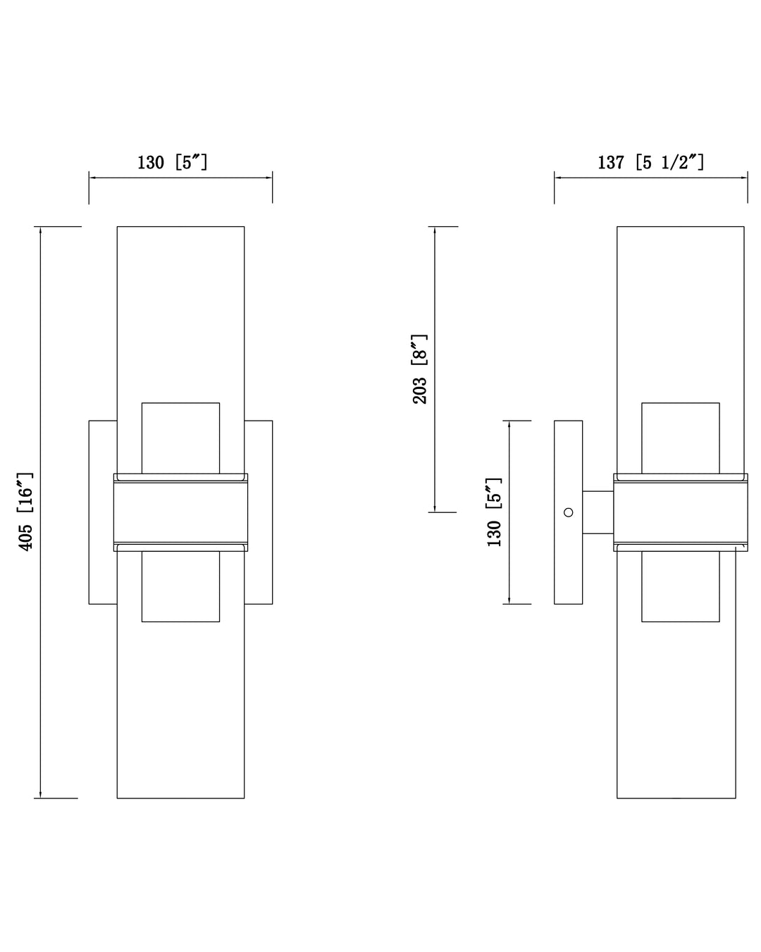 Livingston Sconce dimensions diagram