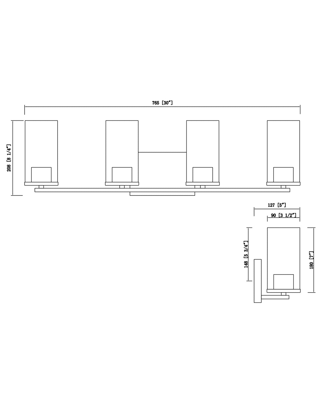 Livingston Bath Vanity dimensions diagram