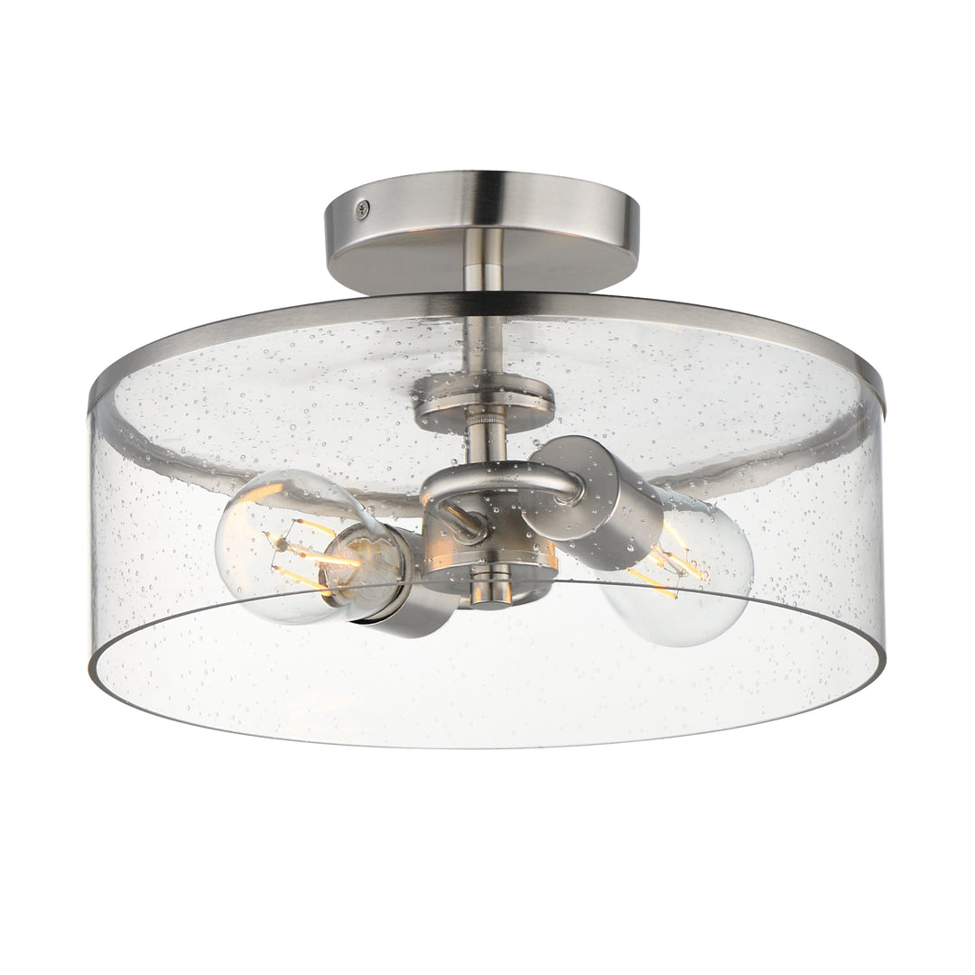 Livingston 2-Light Semi-Flush Mount Satin Nickel