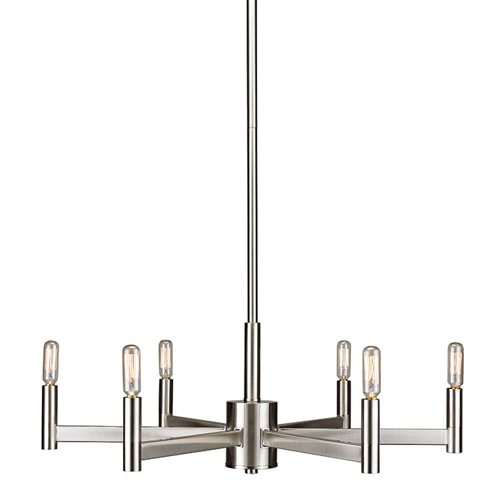 Teslin 6-Light Chandelier in Brushed Chrome by Russell