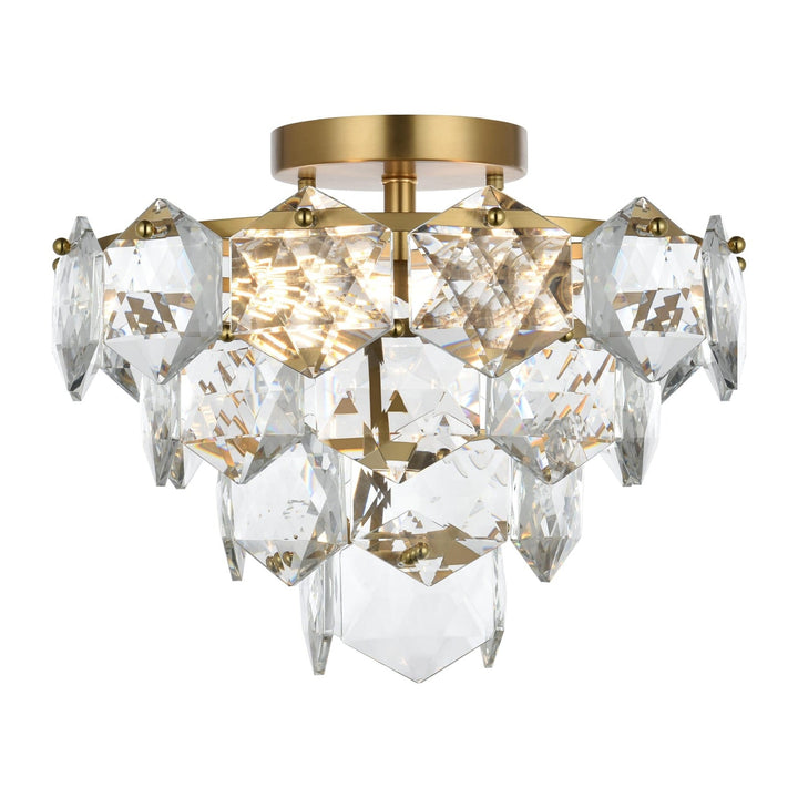 Adaline Flush Mount in Satin Gold by Elegant