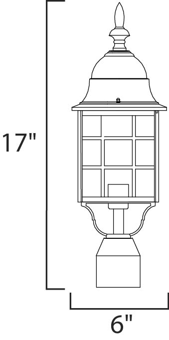North Church 1-Light Outdoor Pole/Post Lantern dimensions diagram