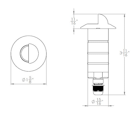 1" Inground Recessed Round Scoop