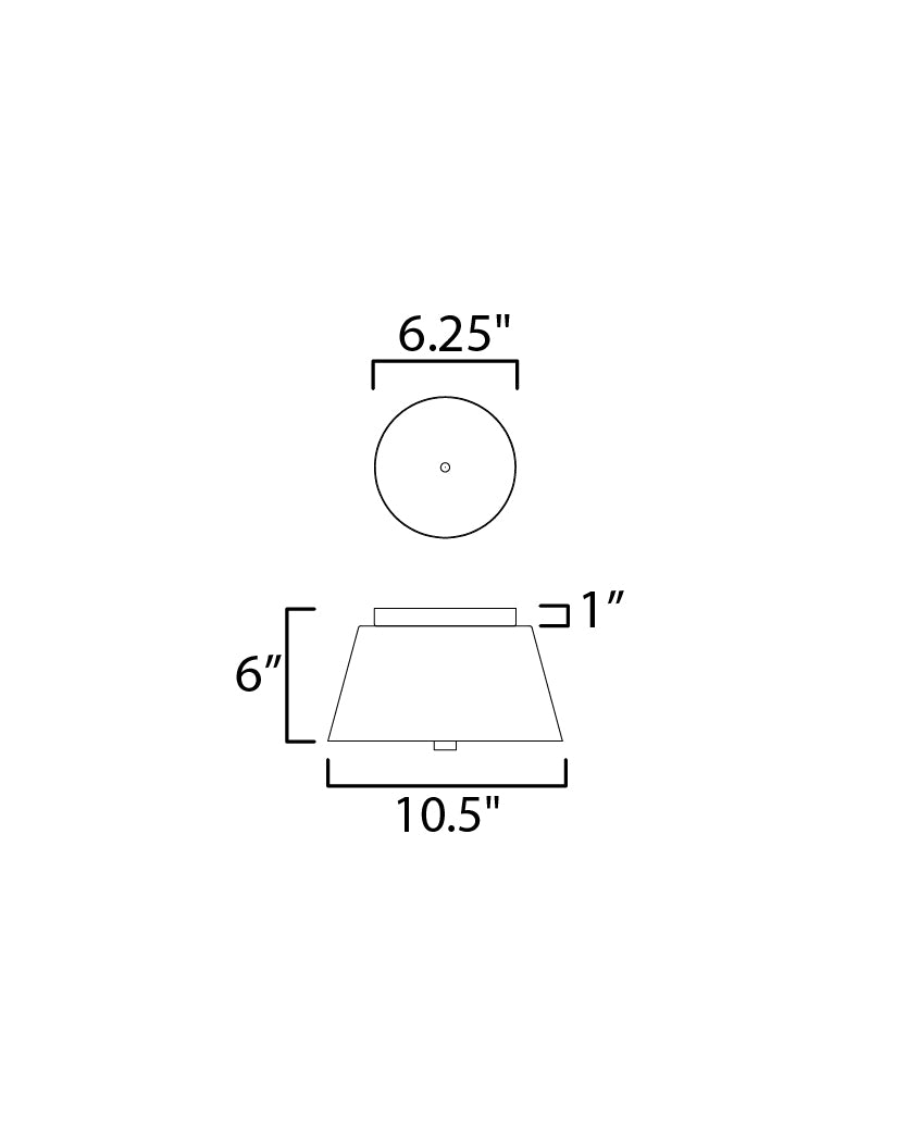 Miles LED Flush Mount dimensions diagram