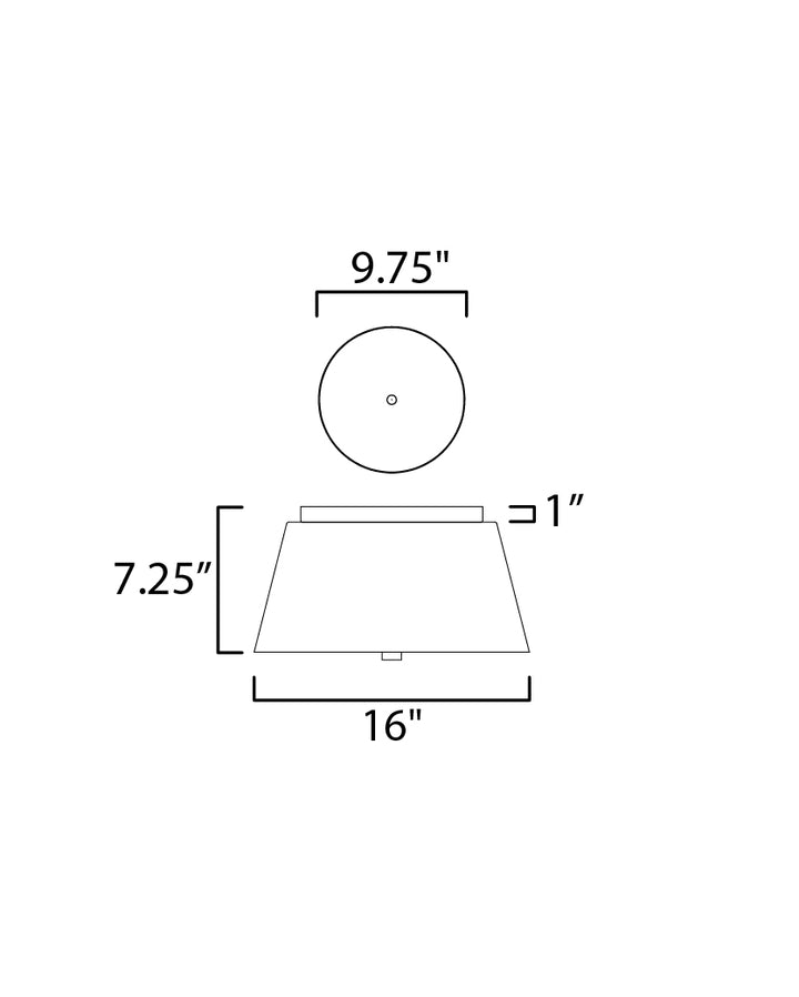 Miles LED Flush Mount dimensions diagram