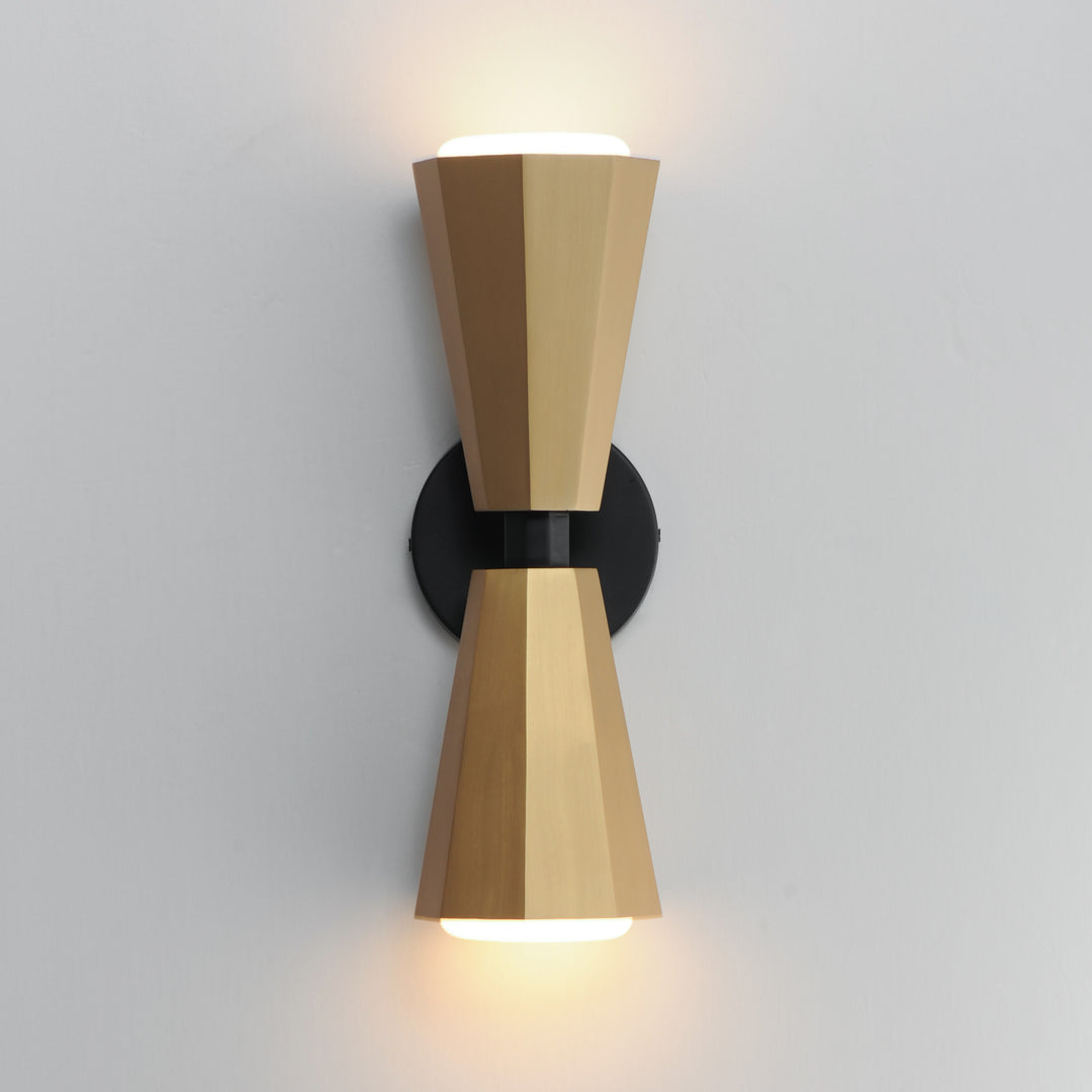 Rizzo 2-Light Wall Sconce Black / Antique Brass alternate view