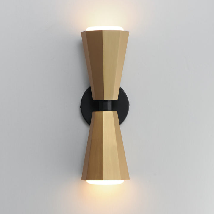 Rizzo 2-Light Wall Sconce Black / Antique Brass alternate view