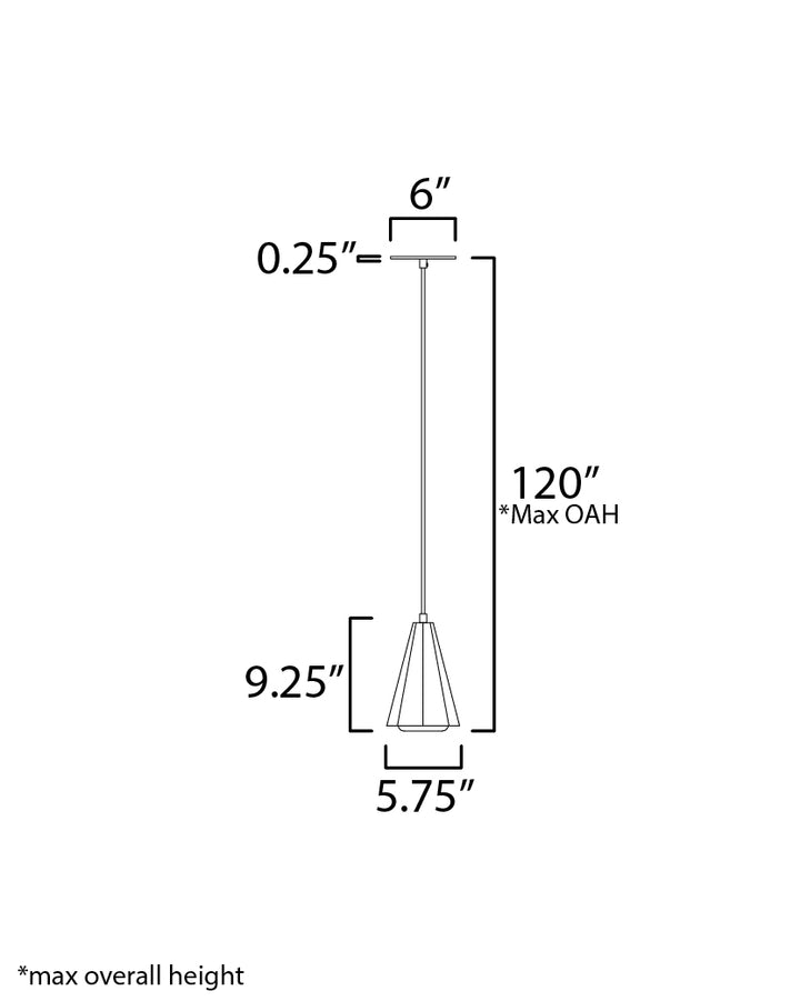 Rizzo Single Pendant dimensions diagram