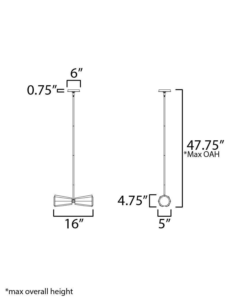 Rizzo Pendant dimensions diagram